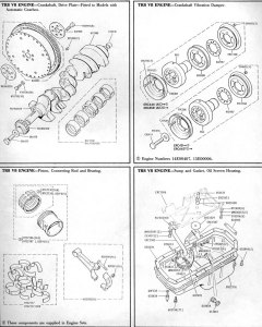 TR7-Crankshaft-drive-plate-piston-connecting-rod-and-bearing-Oil-sump