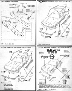 TR7-TR8-Bumper-External-trim-spolier-badges
